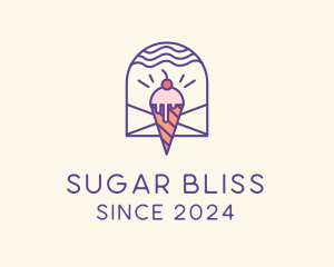 Ice Cream Sugar Badge logo design