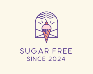 Ice Cream Sugar Badge logo design