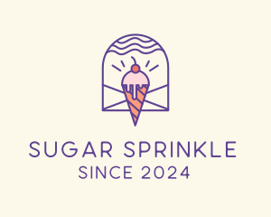 Ice Cream Sugar Badge logo design