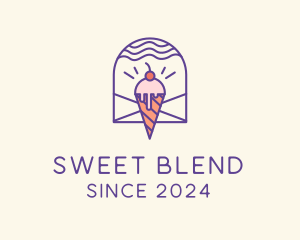 Ice Cream Sugar Badge logo design