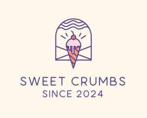 Ice Cream Sugar Badge logo design