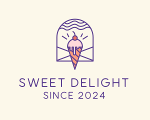 Ice Cream Sugar Badge logo design