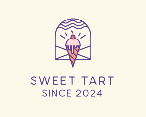 Ice Cream Sugar Badge logo design