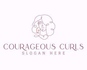 Curl Jewelry Lady logo design