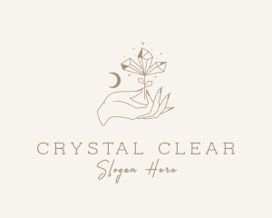 Precious Stone Plant Hand logo design