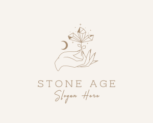 Precious Stone Plant Hand logo design