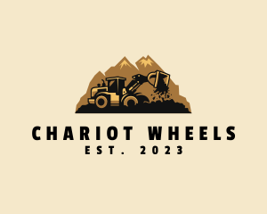 Mountain Wheel Loader Machine logo design