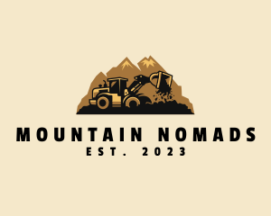 Mountain Wheel Loader Machine logo design