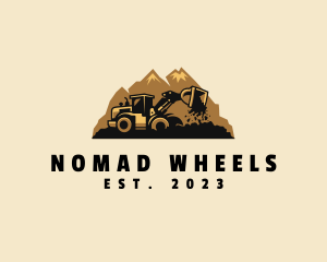 Mountain Wheel Loader Machine logo design