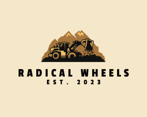 Mountain Wheel Loader Machine logo design