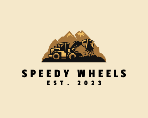 Mountain Wheel Loader Machine logo design