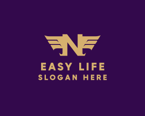 Elegant Wings Letter N logo design