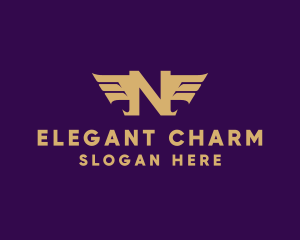 Elegant Wings Letter N logo design