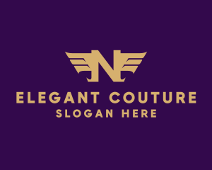 Elegant Wings Letter N logo design