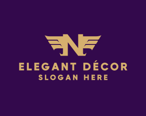 Elegant Wings Letter N logo design