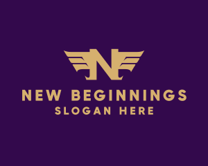 Elegant Wings Letter N logo design