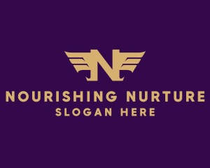 Elegant Wings Letter N logo design