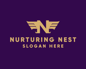 Elegant Wings Letter N logo design