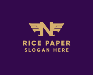 Elegant Wings Letter N logo design