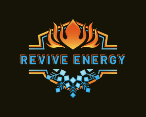 Snowflake Fire Air Condition logo design