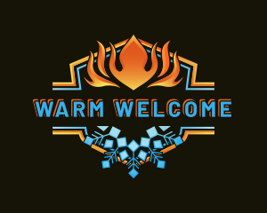 Snowflake Fire Air Condition logo design