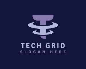 Modern Tech Letter T logo design