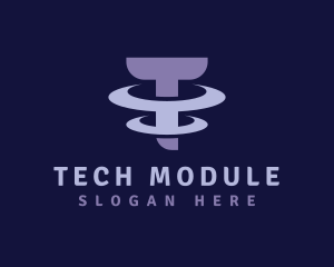 Modern Tech Letter T logo design