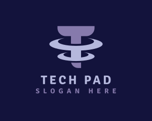 Modern Tech Letter T logo design