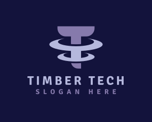 Modern Tech Letter T logo design