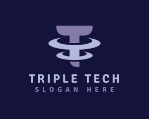 Modern Tech Letter T logo design