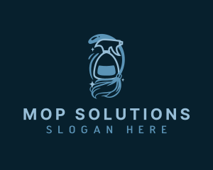 Sanitation Mop Spray logo design