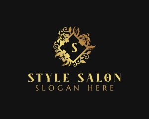 Stylish Floral Salon logo design