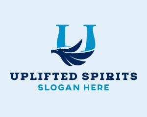 Aviation Eagle Letter U logo design