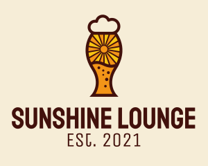 Sunshine Beer Glass logo design