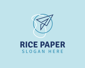 Paper Plane Flight Circle logo design