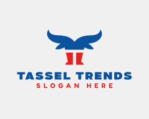 Patriotic Bull Letter T logo design