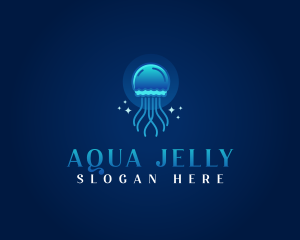 Aquarium Marine Jellyfish logo design