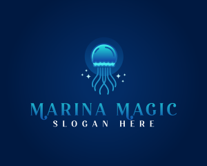 Aquarium Marine Jellyfish logo design