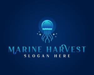 Aquarium Marine Jellyfish logo design