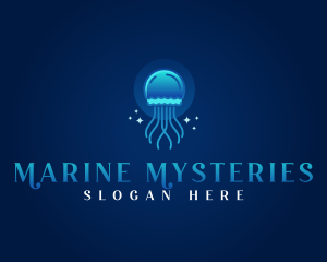 Aquarium Marine Jellyfish logo design