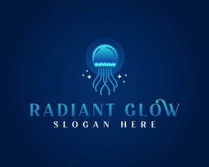 Aquarium Marine Jellyfish logo design