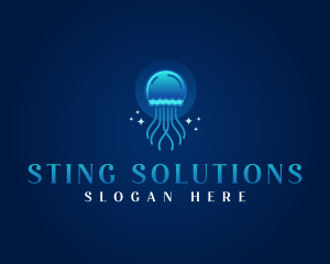 Aquarium Marine Jellyfish logo design