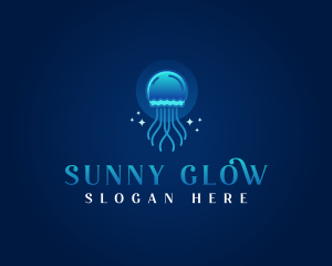 Aquarium Marine Jellyfish logo design