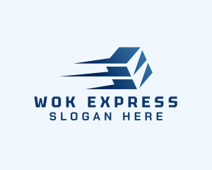 Express Blue Box Delivery logo design