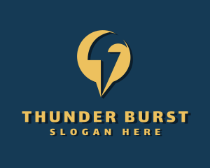 Thunder Bolt Circle logo design