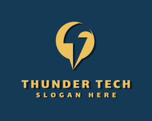 Thunder Bolt Circle logo design