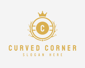 Round Shield Crown logo design