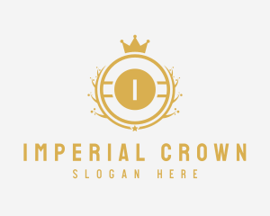 Round Shield Crown logo design