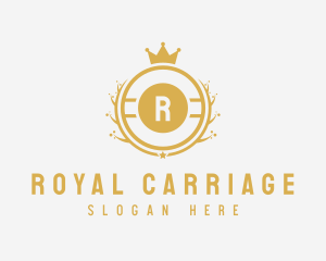 Round Shield Crown logo design