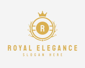 Round Shield Crown logo design